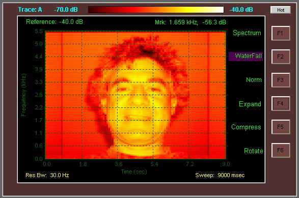 Spectrogram example (often misused as 'voiceprint')
