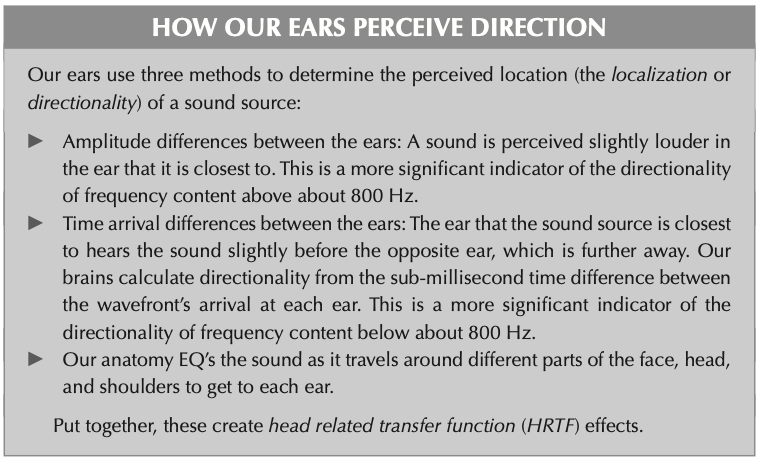 Review table of directional hearing cues