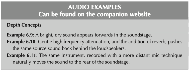 Companion audio examples 6.9 to 6.11, on depth concepts.
