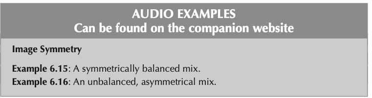 Companion audio examples 6.15 and 6.16, on image symmetry.